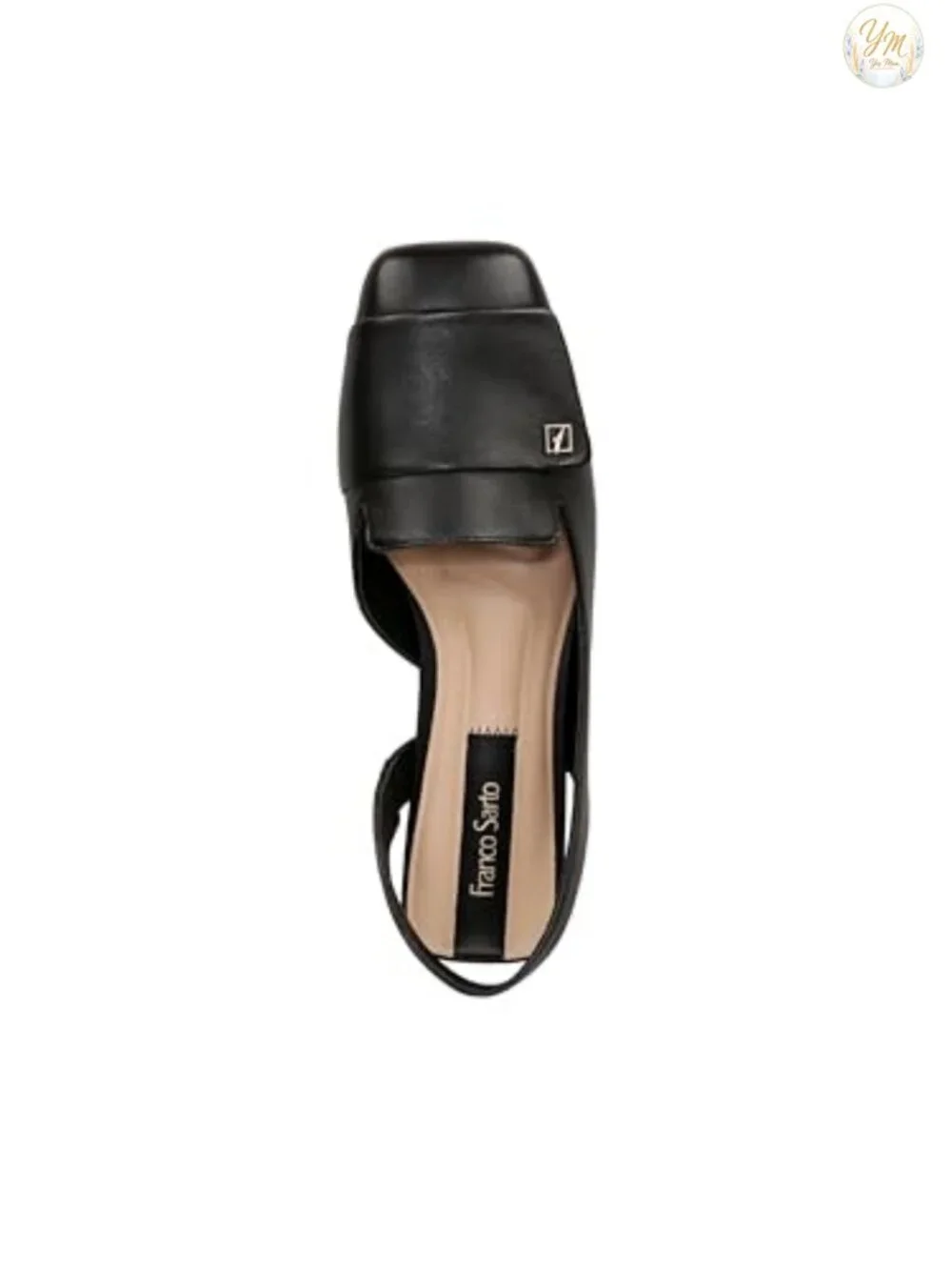 Frank Saro Womens Slingback Ballet Flats Leather Square Toe